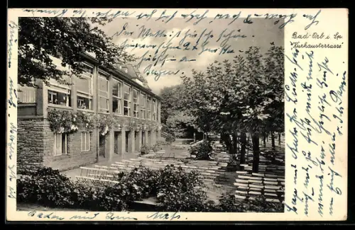 AK Bad Orb i. Sp., Blick auf den Gasthof Kurhausterrasse