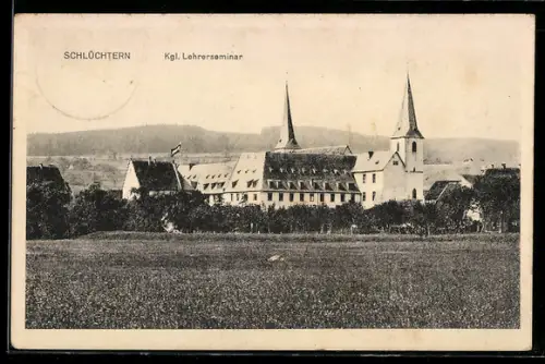 AK Schlüchtern, Königliches Lehrerseminar vom Feld aus gesehen