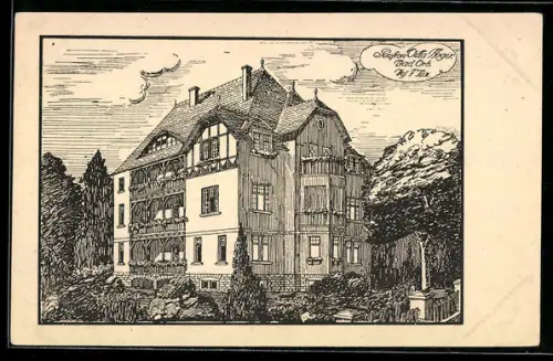 Künstler-AK Bad Orb, Pension Villa Aegir, Bes. F. Nix