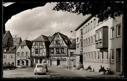 AK Alzey / Rheinhessen, Oberer Markt, VW-Käfer