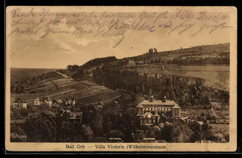 AK Bad Orb, Villa Victoria Wilhelminenhaus mit Umgebung