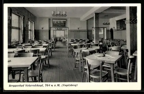 AK Hoherodskopf /Vogelsberg, Berggasthof Hoherodskopf, Gastraum, Inh. Hans Hochfeld