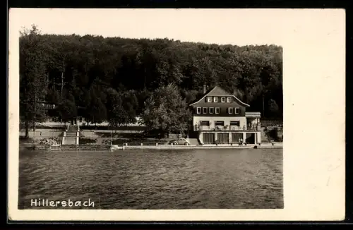 AK Hillersbach, Gasthof am Seeufer