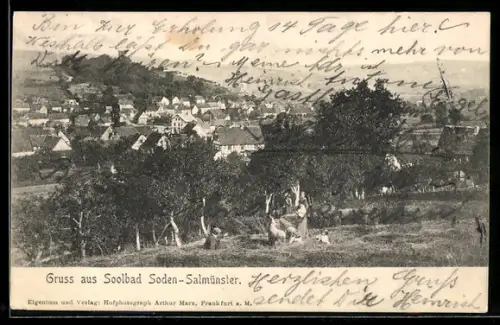 AK Soden-Salmünster, Blick auf den Ort und Umgebung