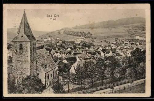 AK Bad Orb, Totalansicht mit Kirche