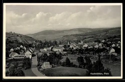 AK Hochstätten /Pfalz, Ortsansicht mit umliegenden Hügeln