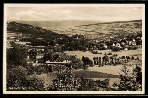 AK Bad Orb i. Sp., Panoramaansicht der Stadt und umliegender Landschaft