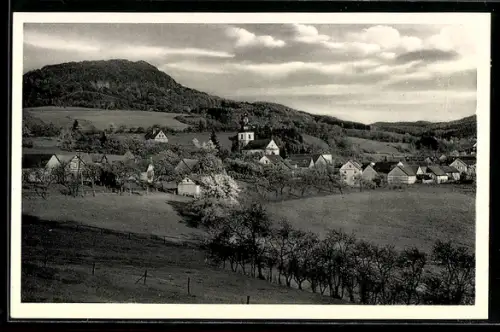 AK Kleinsassen, Ortsansicht mit Milseburg