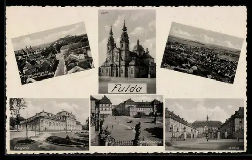 AK Fulda, Dom, Orangerie, Schloss, Bonifatiusplatz