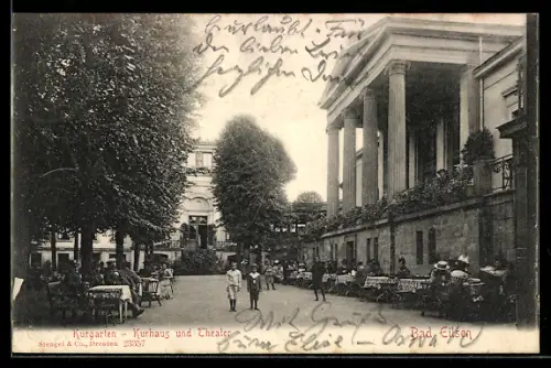 AK Bad Eilsen, Kurgarten, Kurhaus und Theater