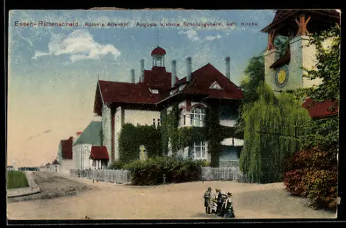 AK Essen-Rüttenscheid, Kolonie Altenhof, Auguta Viktoria Erholungsheim, Kath. Kirche