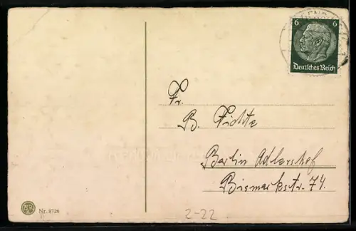 AK Glücks-Telegramm mit Rosenrahmen, Postgeschichte
