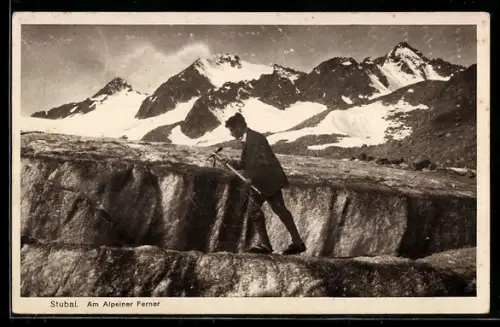 AK Stubai, Partie am Alpeiner Ferner mit Bergsteiger