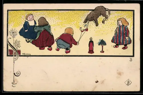 AK Kinder beim Spiel mit Holzspielzeug