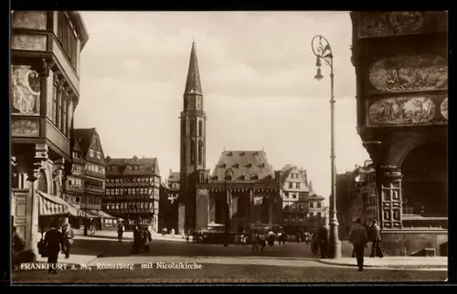 AK Alt-Frankfurt, Römerberg mit Nicolaikirche