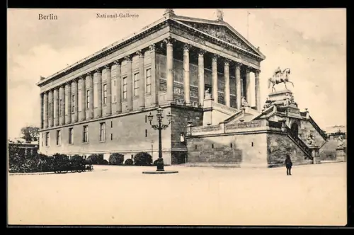 AK Berlin, National-Galerie mit Strassenpartie