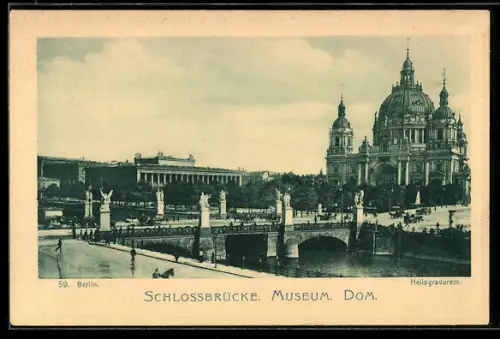 AK Berlin, Museum, Dom und Schlossbrücke