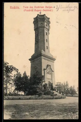 AK Rochlitz, Turm auf dem Rochlitzer Berge, Friedrich-August-Denkmal