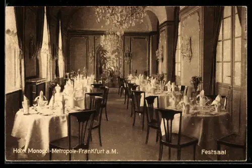 AK Frankfurt /Main, Hotel Monopol-Metropole, Festsaal, Innenansicht