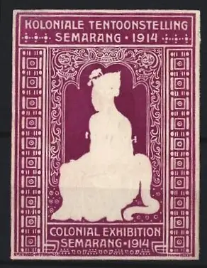 Reklamemarke Semarang 1914, Koloniale Tentoonstelling, Silhouette einer Frau