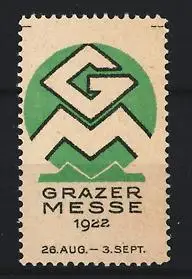 Reklamemarke Graz, Grazer Messe 1922, Logo mit Buchstaben GM