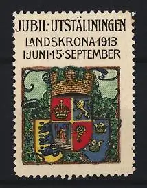 Reklamemarke Landskrona, Jubiläums-Ausstellung 1913, Wappen