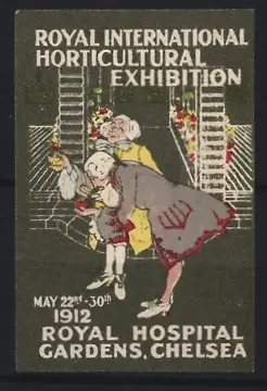 Reklamemarke Chelsea, Royal International Horticultural Exhibition 1912, Gartenlandschaft
