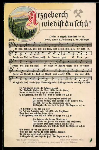 Lied-AK Anton Günther Nr. 77: Arzgeberch wie bist du schü