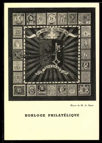 AK Geneve, Club Philatelique et Aeropostal de Geneve, Salon du Timbre la Maison Genevoise, Briefmarken & Wappen
