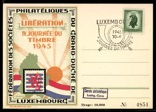 AK Luxembourg, IV. Journée du Timbre 1945