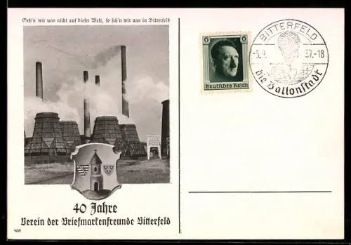 AK Bitterfeld, 40 Jahre Verein der Briefmarkenfreunde 1937