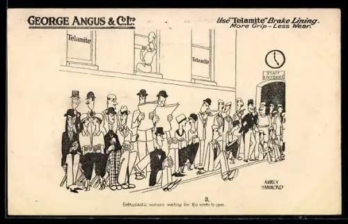 AK George Angus & Co Ltd., Telamite workers waiting for the works to open