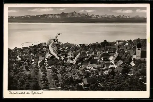 AK Immenstaad am Bodensee, Ortsansicht, Kirche, Uferpromenade