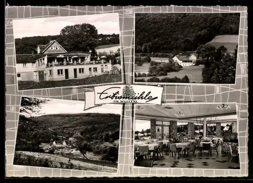 AK Rod a. d. Weil, Erbismühle im Weiltal, Gasthaus Café Pension Erbismühle, Inh. H. Schneider, Landschaftsansichten