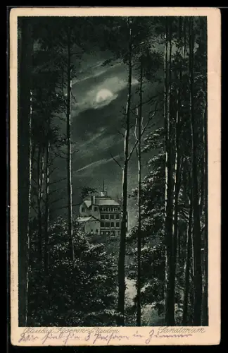 AK Koserow /Usedom, Sanatorium im Mondschein