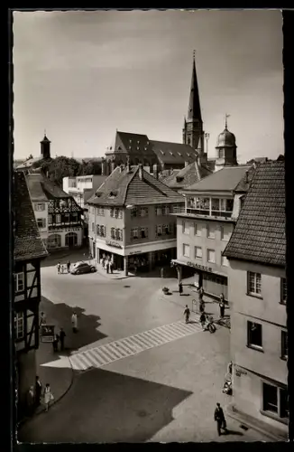 AK Alzey /Rheinhessen, Rossmarkt aus der Vogelschau