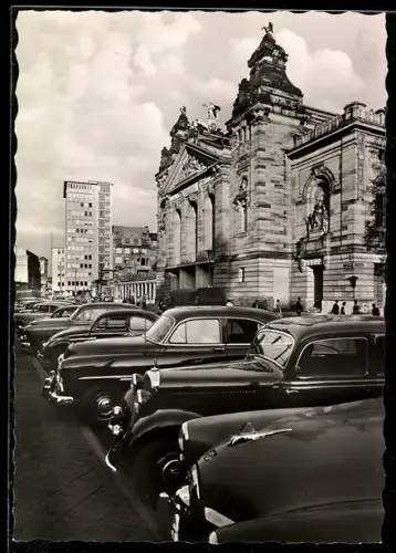AK Frankfurt am Main, Am Grossen Haus, Strassenansicht mit Automobilen, Mercedes Benz W 153