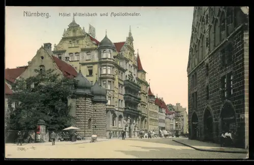 AK Nürnberg, Hotel Wittelsbach und Apollotheater