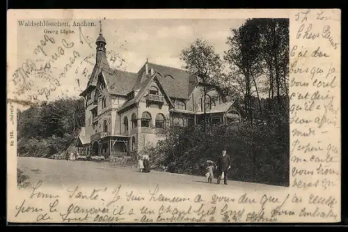 AK Aachen, Blick auf das Gasthaus Waldschlösschen
