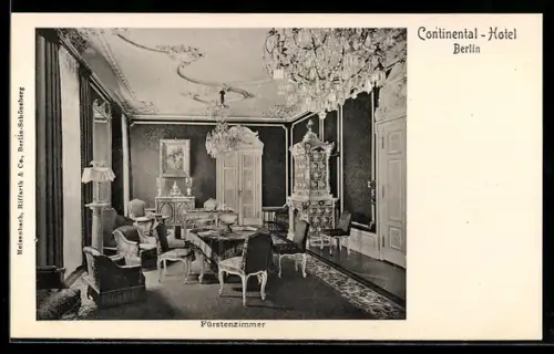 AK Berlin, Continental-Hotel, Fürstenzimmer, Innenansicht, Neustädtische Kirchstrasse