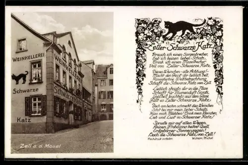 AK Zell, die Weinkellerei Schwarze Katze