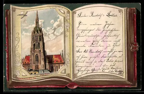 Passepartout-Lithographie Alt-Frankfurt, Der Dom, AK-Album