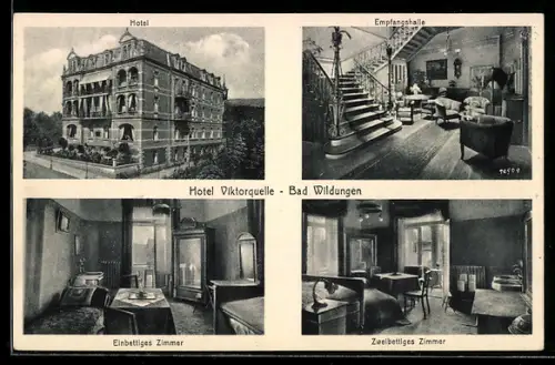 AK Bad Wildungen, Hotel Viktorquelle, Innenansichten
