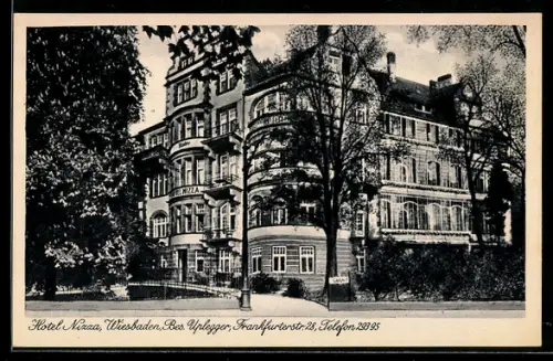 AK Wiesbaden, Exterieur des Nizza Hotels, Frankfurterstrasse 28