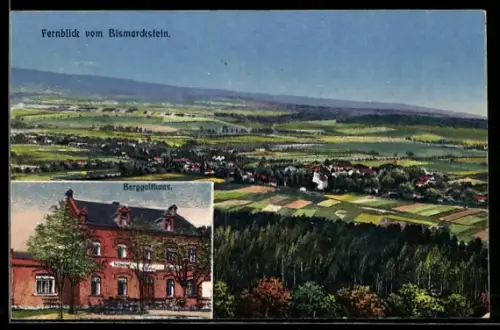 AK Bischdorf, Berggasthaus, Fernblick vom Bismarckstein
