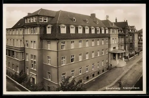 AK Gevelsberg, Krankenhaus mit Strassenpartie