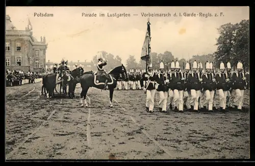 AK Potsdam, Parade im Lustgarten, Vorbeimarsch des I. Garde-Regiments zu Fuss
