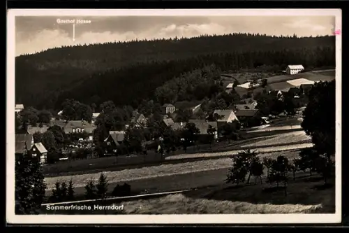AK Herrndorf, Teilansicht mit Gasthof Hasse