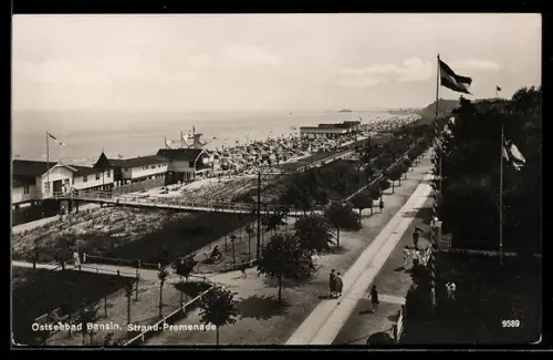AK Bansin, Ostseebad, Strand-Promenade