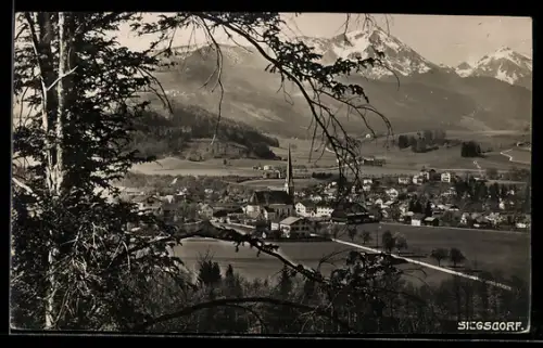 AK Siegsdorf, Teilansicht mit Kirche
